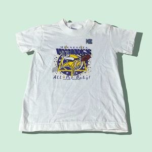 Vintage Deadstock NFL Minnesota Vikings Football Single Stitch Graphic Tee Shirt